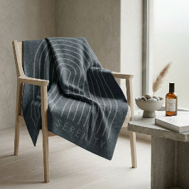 Cobertor De Velo Minimalist Charcoal Blue Arch Line Art Quiet Luxur