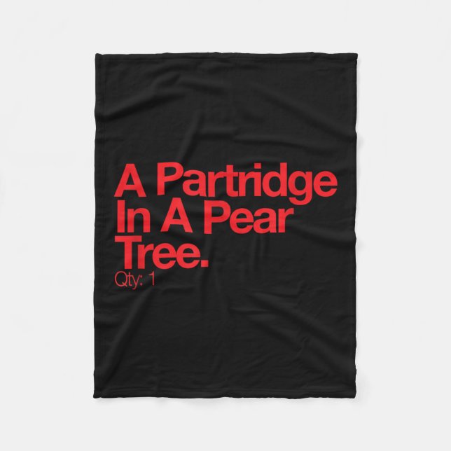 Cobertor De Velo Minimalist Christmas T Shirt - Partridge In A Pear (Frente)