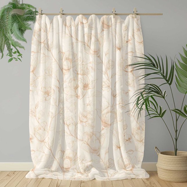 Cobertor De Velo Minimalist Neutral Wildflower (Criador carregado)