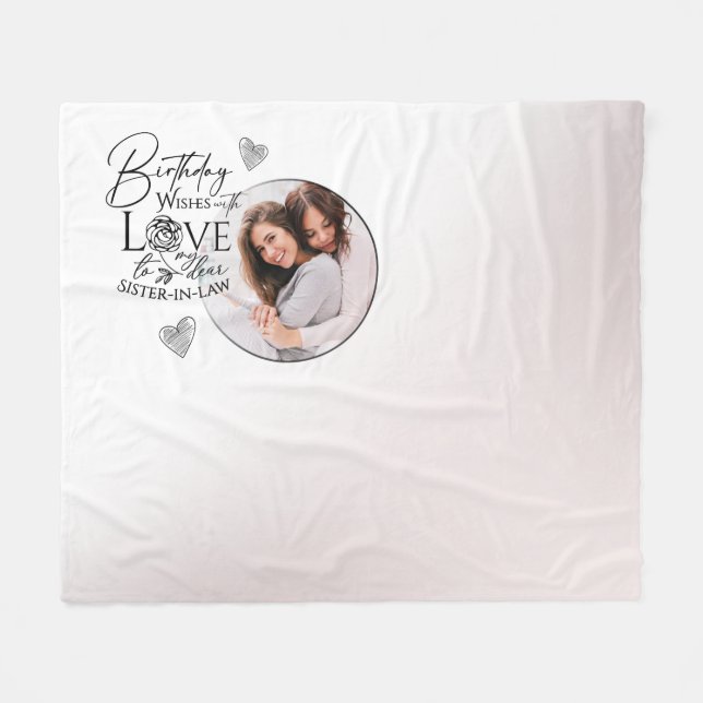 Cobertor De Velo Minimalist Photo Gifts For  Sister-In-Law (Frente (Horizontal))
