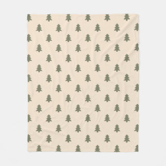 Cobertor De Velo Minimalist Pine Tree Beige Boho Farmhouse Winter