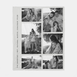 Cobertor De Velo Mínimo de Nomes da Família de Colagem de Fotos Pre