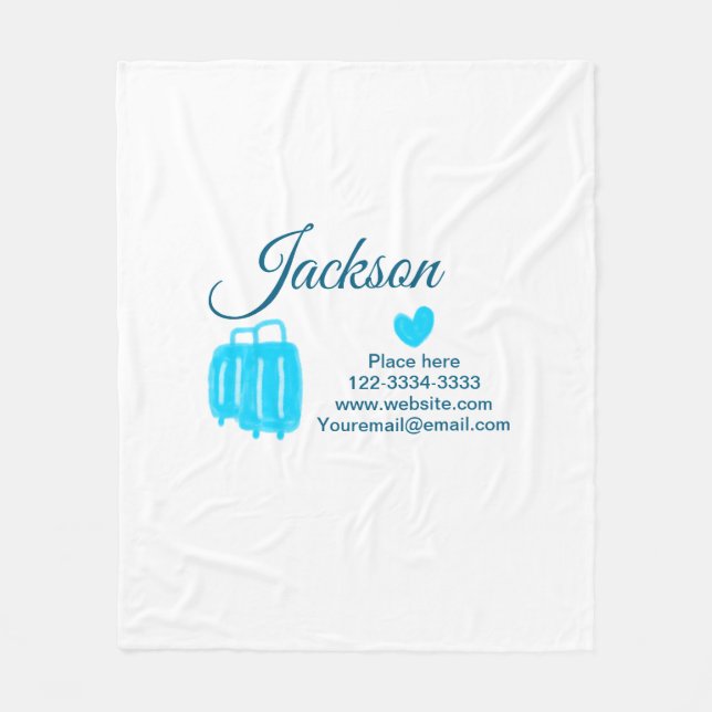 Cobertor De Velo Mínimo simples adicione seu nome texto localidade  (Frente)