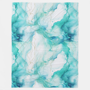 Cobertor De Velo Mint Aqua Ink Marble