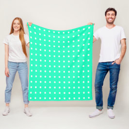 Cobertor De Velo Mint Green e Bolinhas brancas