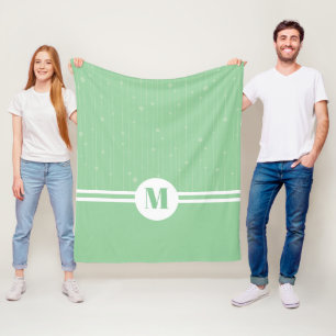 Cobertor De Velo Mint verde stripes monograma pastel mínimo