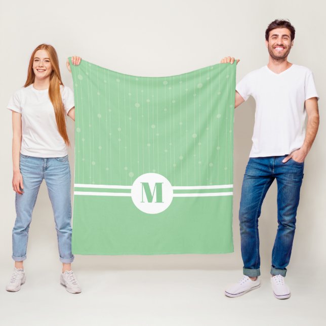 Cobertor De Velo Mint verde stripes monograma pastel mínimo (In Situ)