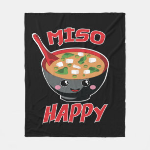 Cobertor De Velo Miso Happy Funny Comida Kawaii