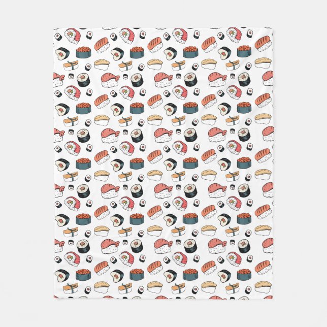 Cobertor De Velo Mistura de Sushi Desenhada à Mão (Frente)