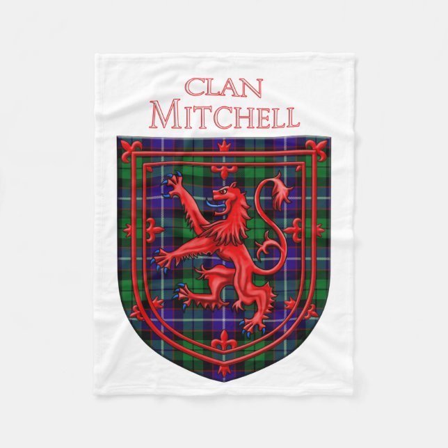 Cobertor De Velo Mitchell Tartan Scottish Plaid Lion Rampant (Frente)