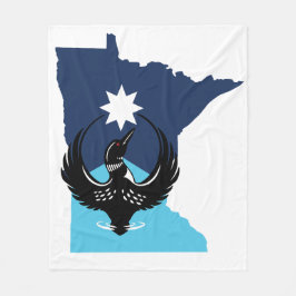 Cobertor De Velo MN Loon em Ascensão - Bandeira do estado de MN