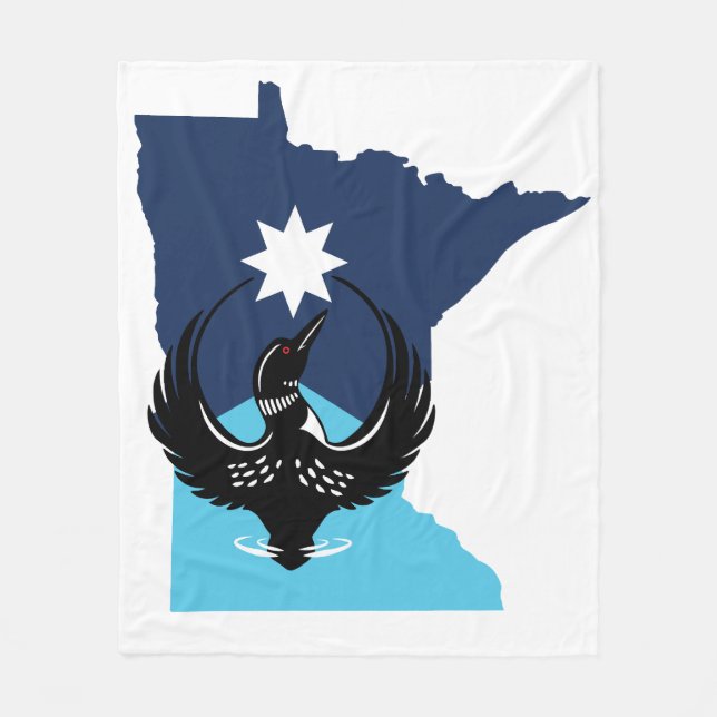 Cobertor De Velo MN Loon Rising - MN State flag (Frente)
