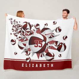 Cobertor De Velo moças basketball stars stars estrelas maron white 