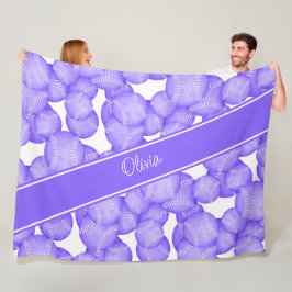 Cobertor De Velo moças roxas de bolinhas macias com monograma