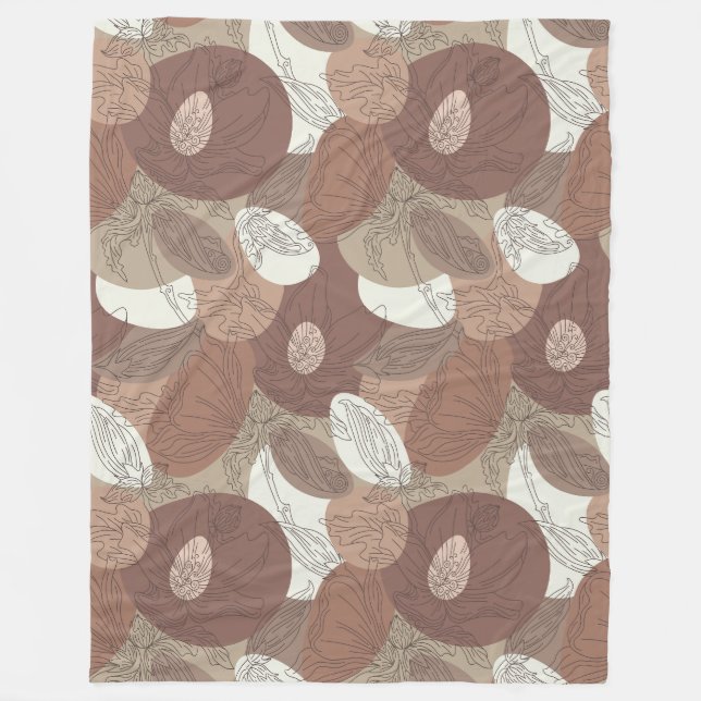 Cobertor De Velo Mocha Hibiscus Botanical Harmonia Grande (Frente)