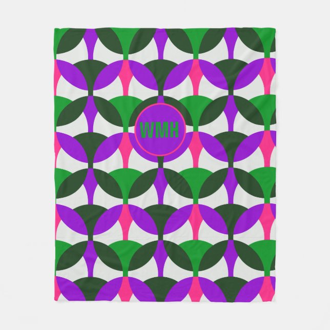 Cobertor De Velo Mod Pink Plus Folheto de Peça Padrão com Monograma (Frente)