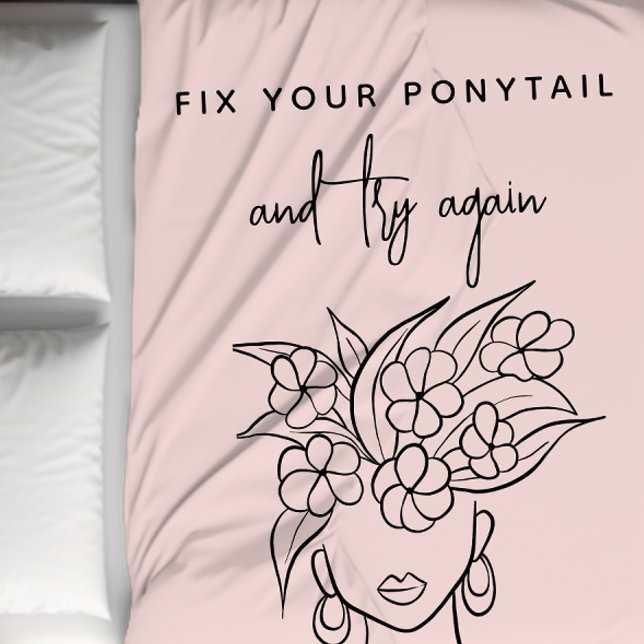 Cobertor De Velo Modern Blush Tente Novamente Mulher com Flores (Criador carregado)