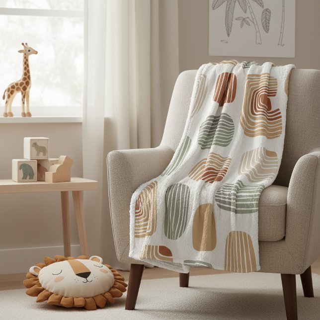 Cobertor De Velo Modern Boho Earth Tones Abstract ID1273 (Criador carregado)