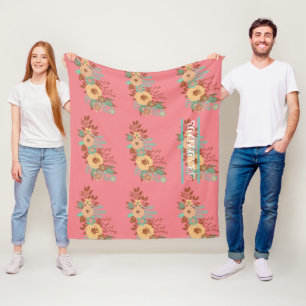Cobertor De Velo Modern Boho Floral Rosa