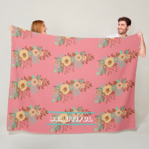 Cobertor De Velo Modern Boho Floral Rosa