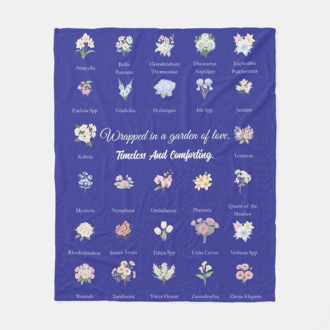 Cobertor De Velo Modern Botanical Floral (Frente)