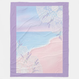 Cobertor De Velo Modern Coastal Chic: Pink Sand & Lavender Dream