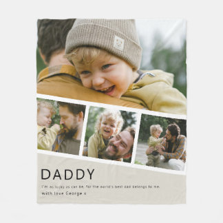 Cobertor De Velo Modern Daddy Photo Strip Collage