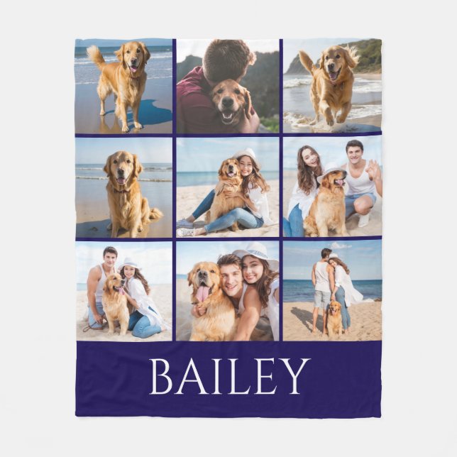 Cobertor De Velo  Modern Dog Photo Collage Personalized   (Frente)
