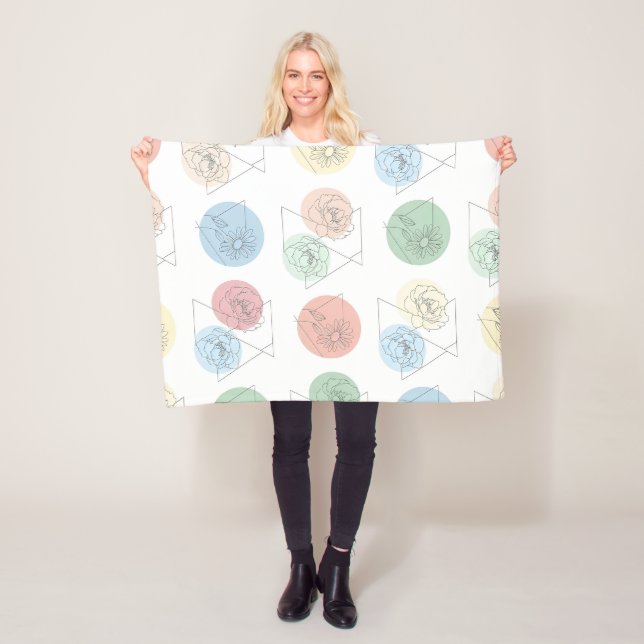 Cobertor De Velo Modern Geometric Floral Pattern Throw Blanket (In Situ)