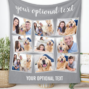 Cobertor De Velo Modern Gray 9 Photo Collage