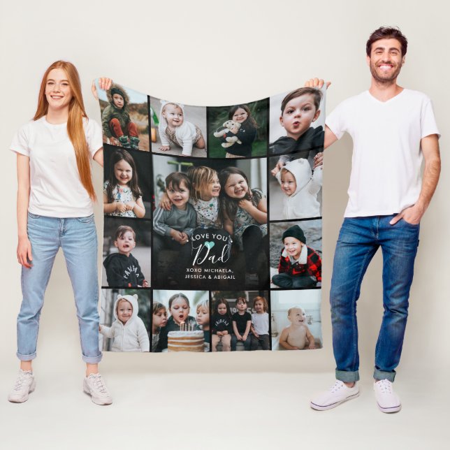 Cobertor De Velo Modern Love You Pai/Pai/Other Photo Collage (In Situ)