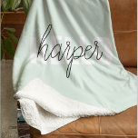 Cobertor De Velo Modern Pastel Mint Hello E Você Nome<br><div class="desc">Modern Pastel Mint Hello E Você Nome</div>