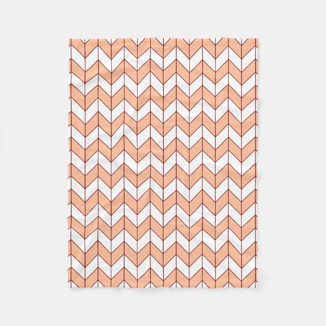 Cobertor De Velo Modern Peach Burgundy Herringbone (Frente)