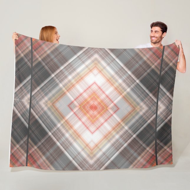 Cobertor De Velo Modern Tartan Brawn Orange Tan Xadrez (In Situ)