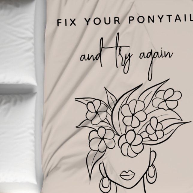 Cobertor De Velo Moderna Neutral Tente Novamente Mulher com Flores (Criador carregado)