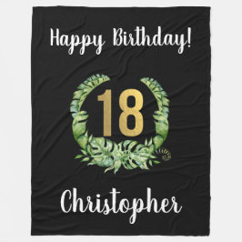 Cobertor De Velo Moderno 18º Aniversário Negros Nome