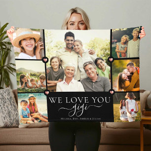 Cobertor De Velo Moderno Adoramos Sua Família Gigi Collage Fleec