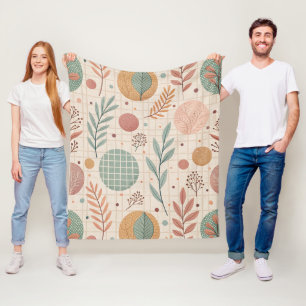 Cobertor De Velo Moderno Botânico Boho Minimalista e Geométrico