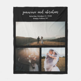 Cobertor De Velo Moderno da Colagem de Fotos Preta Simples