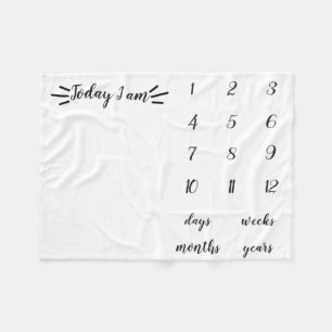 Cobertor De Velo Moderno Hoje Eu Sou Bebê Milestone Blanket