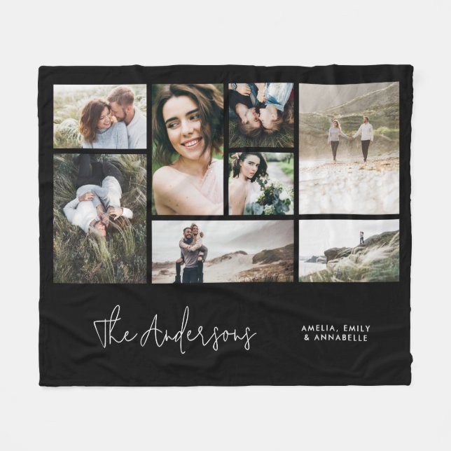 Cobertor De Velo Moderno mínimo multi8 fotofamília elegante (Frente (Horizontal))