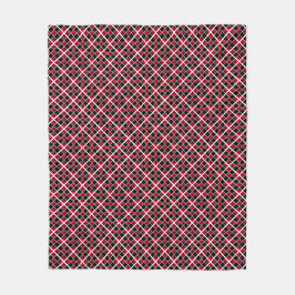 Cobertor De Velo Moderno xadrez preto vermelho branco elegante