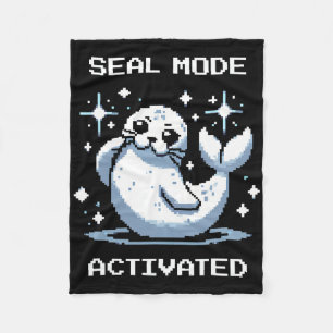 Cobertor De Velo Modo de Foca Ativado Pixel Art Foca Estilo de Joga