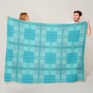 Cobertor De Velo Moletom Estético Xadrez Verde Teal Água Macio