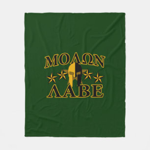 Cobertor De Velo Molon Labe Spartan Warrior 5 estrelas verde