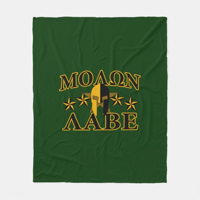 Cobertor De Velo Molon Labe Spartan Warrior 5 estrelas verde (Frente)