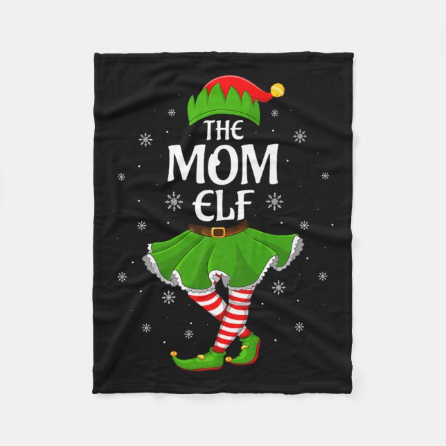 Cobertor De Velo Mom Elf Christmas Family Girls Women Elf Squad Xma (Frente)