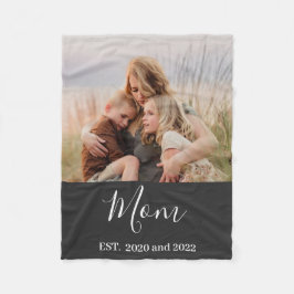 Cobertor De Velo Mom Established Black Modern Script Photo