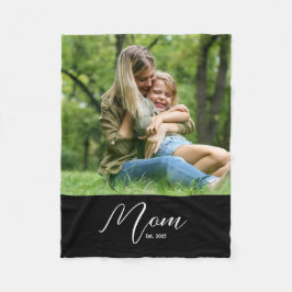 Cobertor De Velo Mom Established Black Modern Script Photo