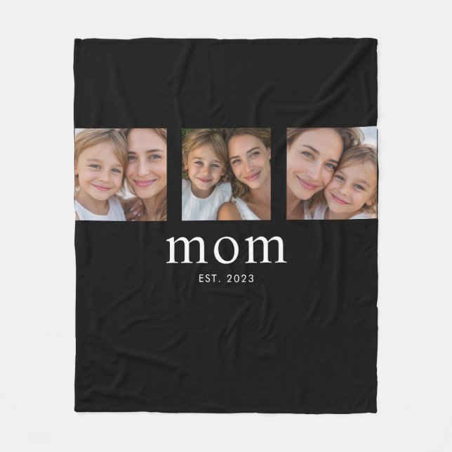 Cobertor De Velo Mom Established Elegant Modern Black 3 Photo (Frente)